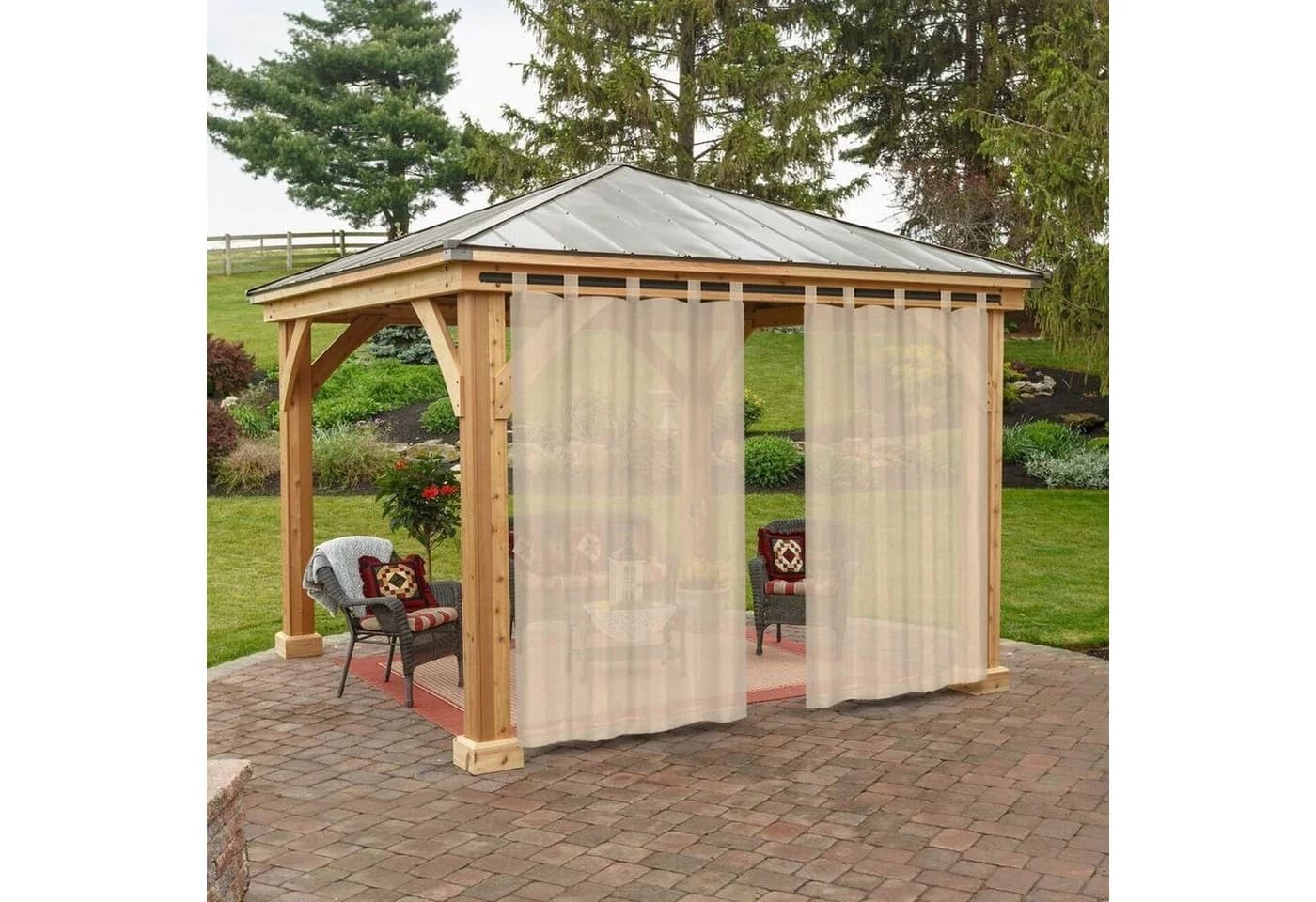 BTTO V&G Outdoorvorhang Wasserdicht Transparent 2er Set - Bild 3