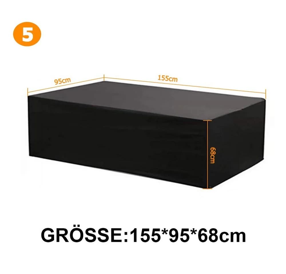 BTTO Gartenmöbel-Schutzhülle L-Form Schwarz UV-Schutz