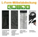 BTTO Gartenmöbel-Schutzhülle L-Form Schwarz UV-Schutz Bild 4