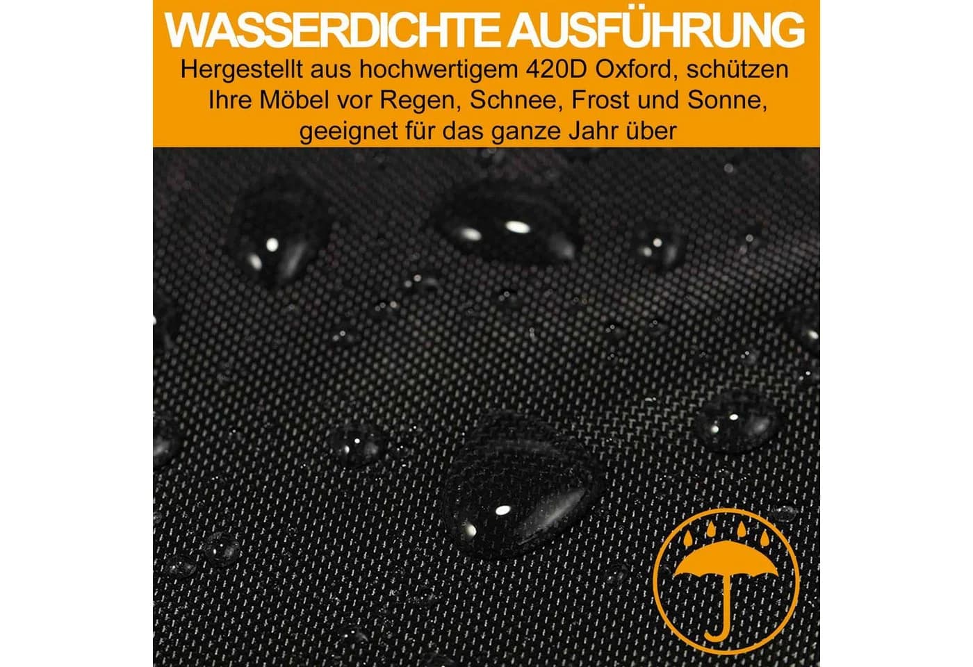BTTO Gartenmöbel-Schutzhülle Wasserdicht Schwarz 420D Oxford - Bild 4