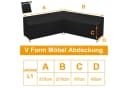 BTTO L-förmige Gartenmöbel-Schutzhülle Schwarz 210D Polyester Bild 1