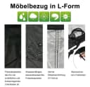 BTTO L-förmige Gartenmöbel-Schutzhülle Schwarz 210D Polyester Bild 3