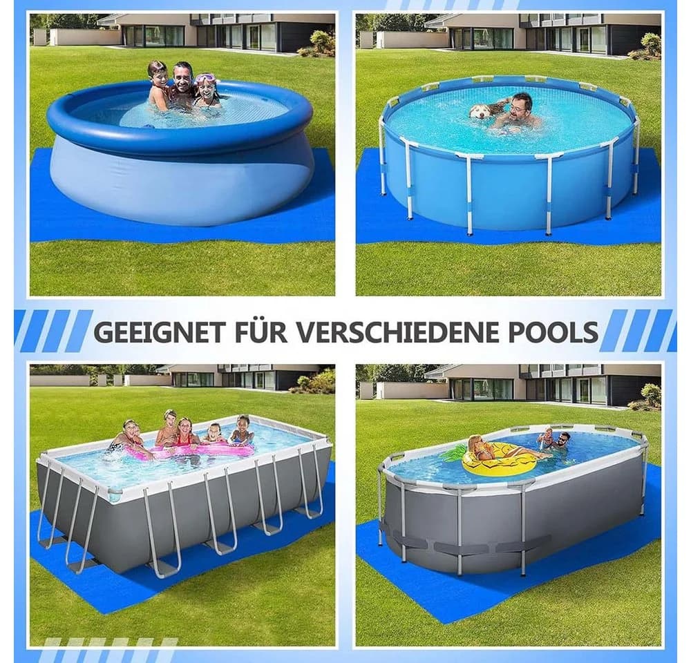 BTTO Pool-Bodenplane Wasserdicht Blau PE-Material - Bild 3