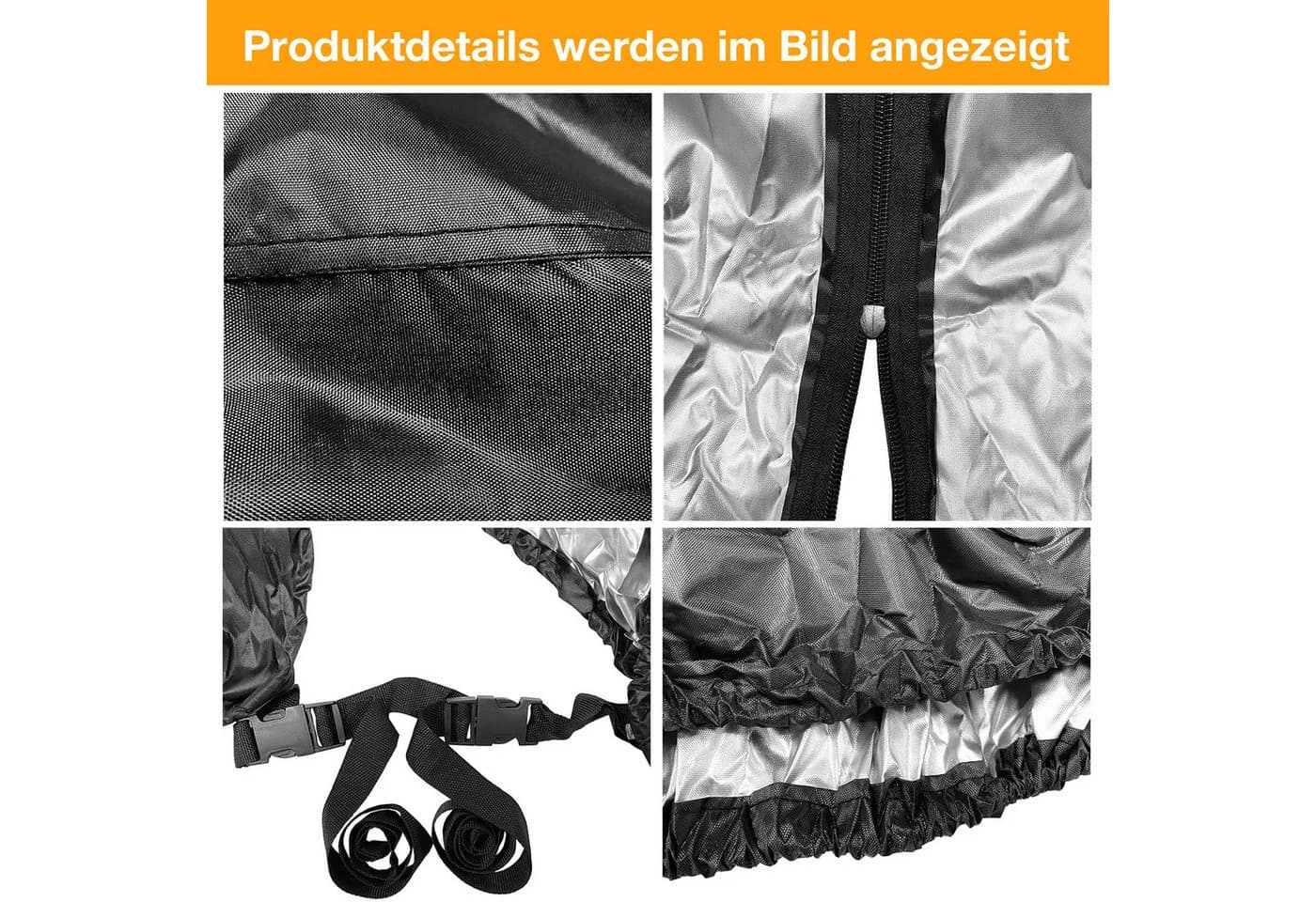 Jibenhome L-förmige Gartenmöbel-Schutzhülle Schwarz Wasserabweisend UV-Schutz - Bild 5