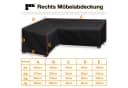 Jibenhome L-förmige Gartenmöbel-Schutzhülle Schwarz Wasserabweisend UV-Schutz Bild 3