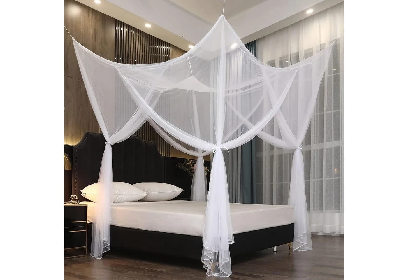 BTTO Universal Bett-Moskitonetz 4 Ecken In-/Outdoor Schutz - Bild 2