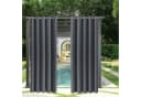 Qelus Outdoorvorhang Blickdicht Grau Wasserdicht Wetterfest 2 St Bild 1