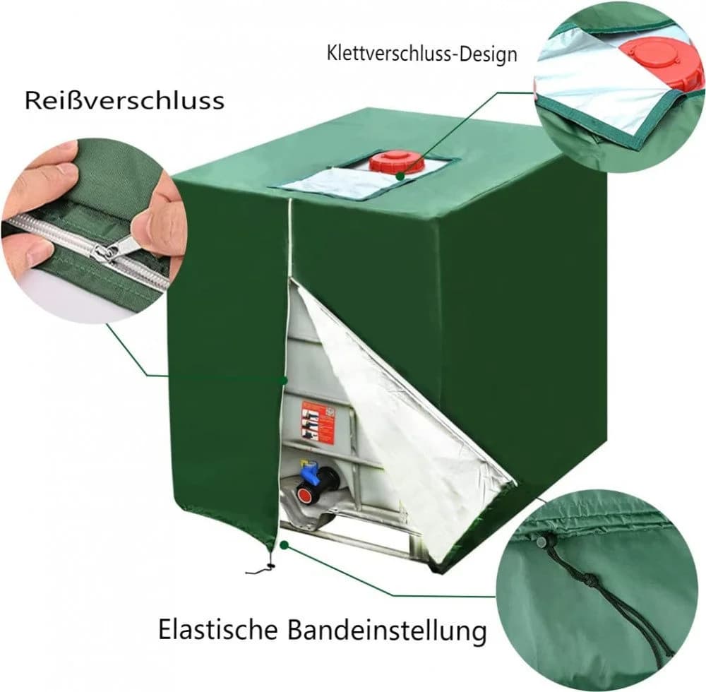 FELIXLEO IBC Tank Abdeckung Schwarz UV-Schutz Oxford