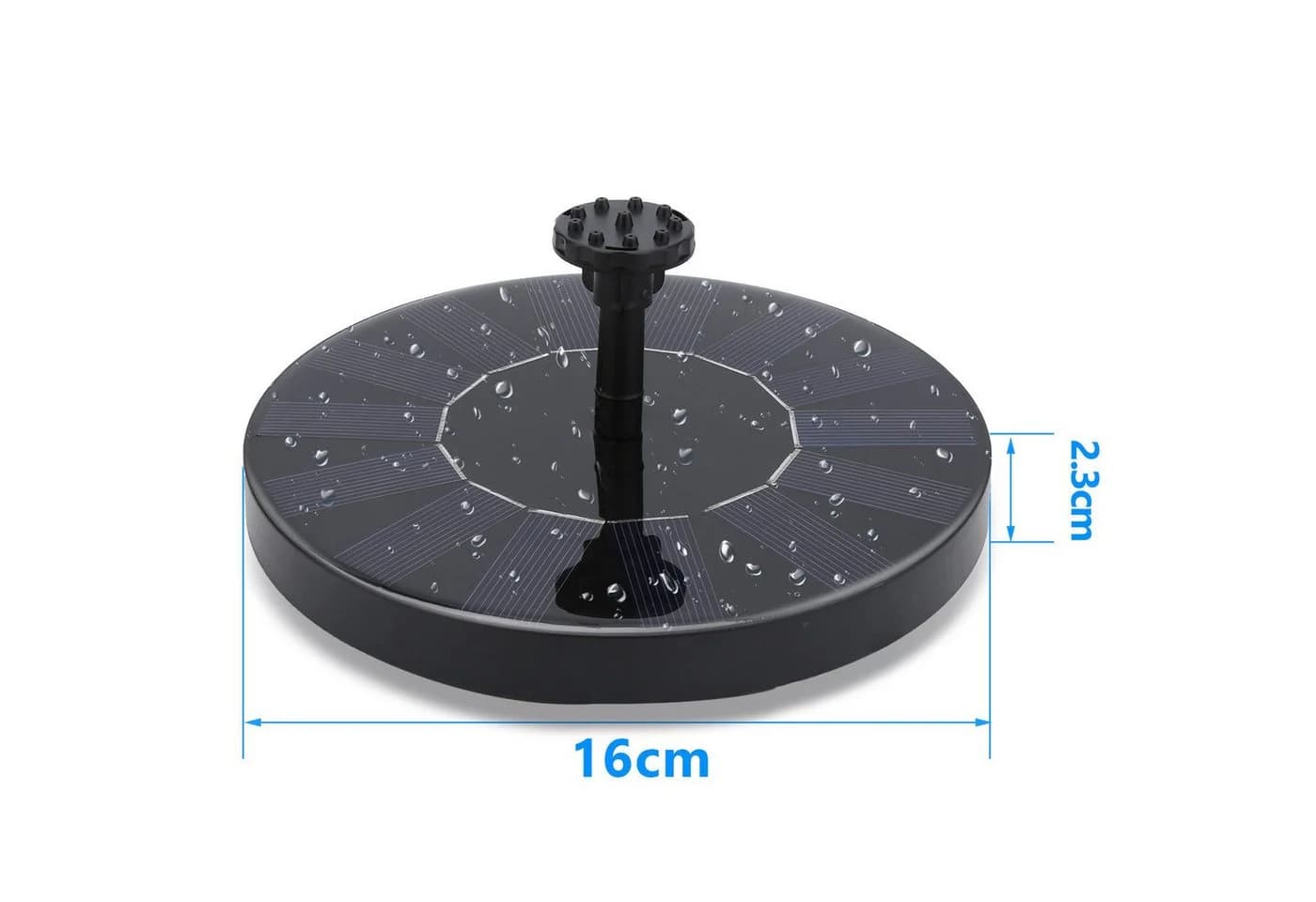 FELIXLEO Teichpumpe Solarpumpe Solar Springbrunnen 1.5 Watt Wasserspiel