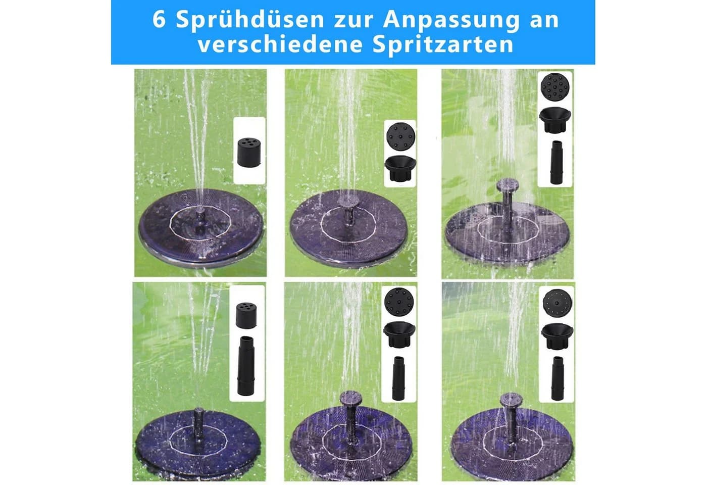 FELIXLEO Teichpumpe Solarpumpe Solar Springbrunnen 1.5 Watt Wasserspiel - Bild 5
