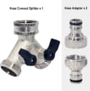 FELIXLEO Y-Stück Y-Verteiler 2-Wege Wasserhahn Adapter Chrom Messing 3/4 Zoll Anschluss Bild 1