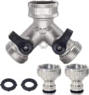 FELIXLEO Y-Stück Y-Verteiler 2-Wege Wasserhahn Adapter Chrom Messing 3/4 Zoll Anschluss Bild 2