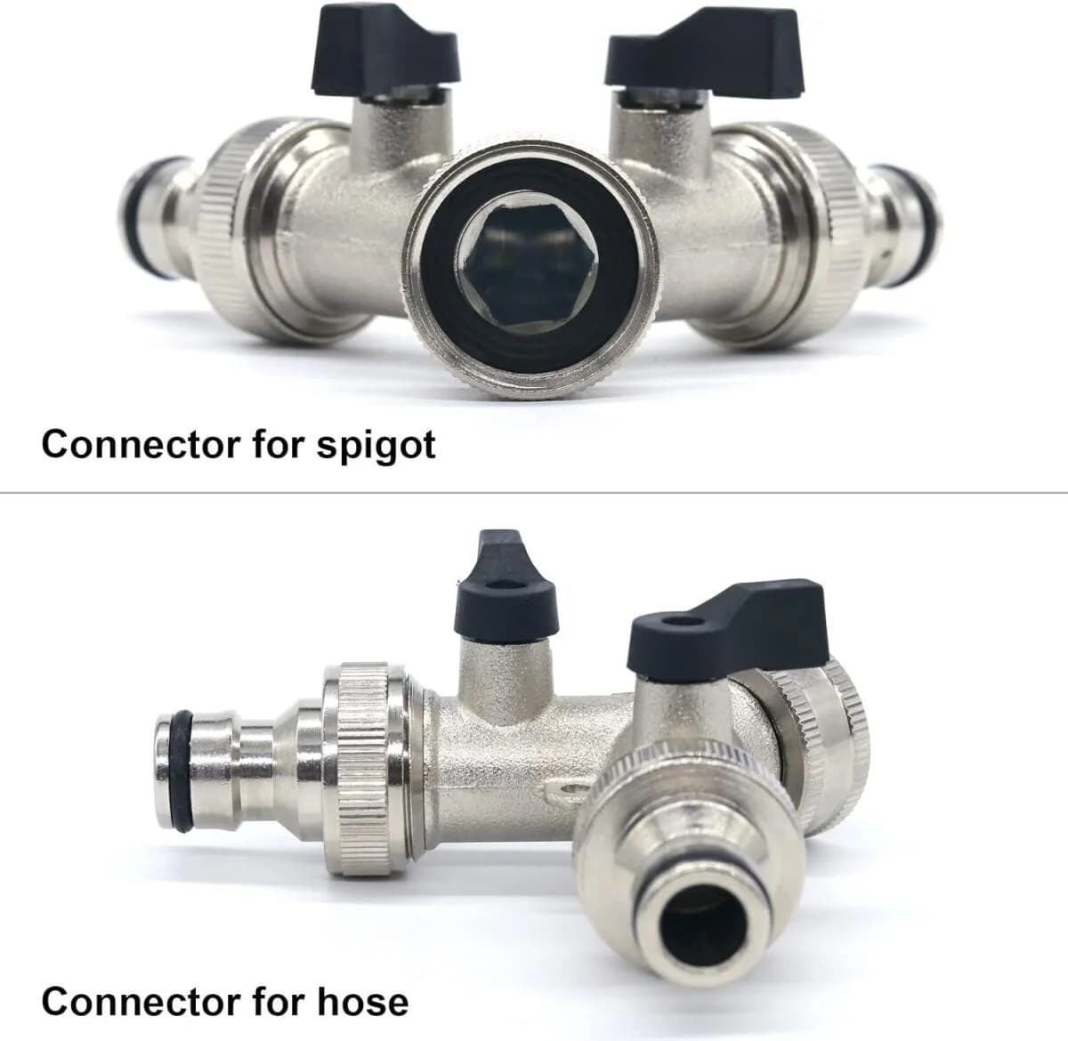 FELIXLEO Y-Stück Y-Verteiler 2-Wege Wasserhahn Adapter Chrom Messing 3/4 Zoll Anschluss - Bild 3