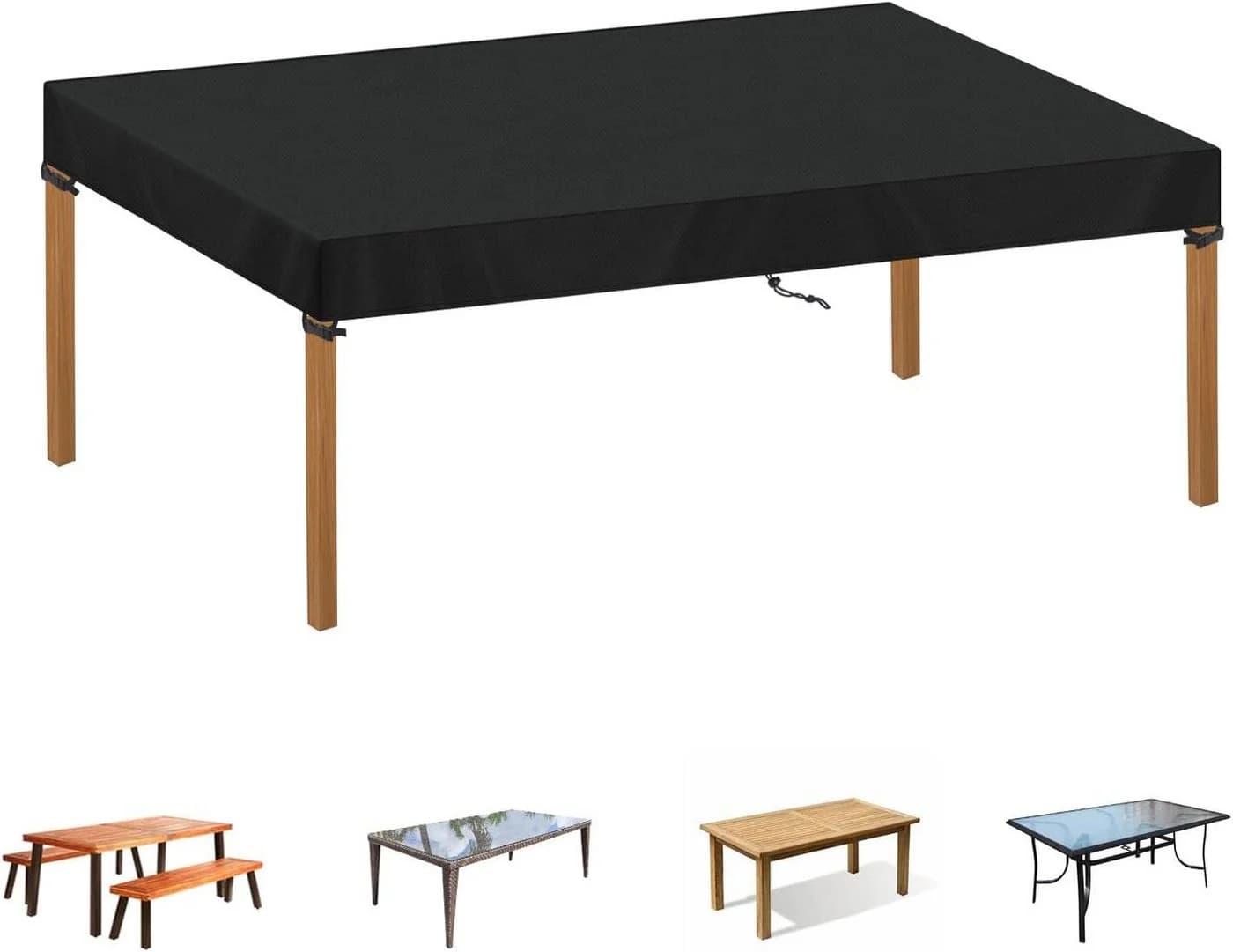 FELIXLEO Gartenmöbel-Schutzhülle 160x80x15cm wasserdicht 420D Oxford - Bild 2