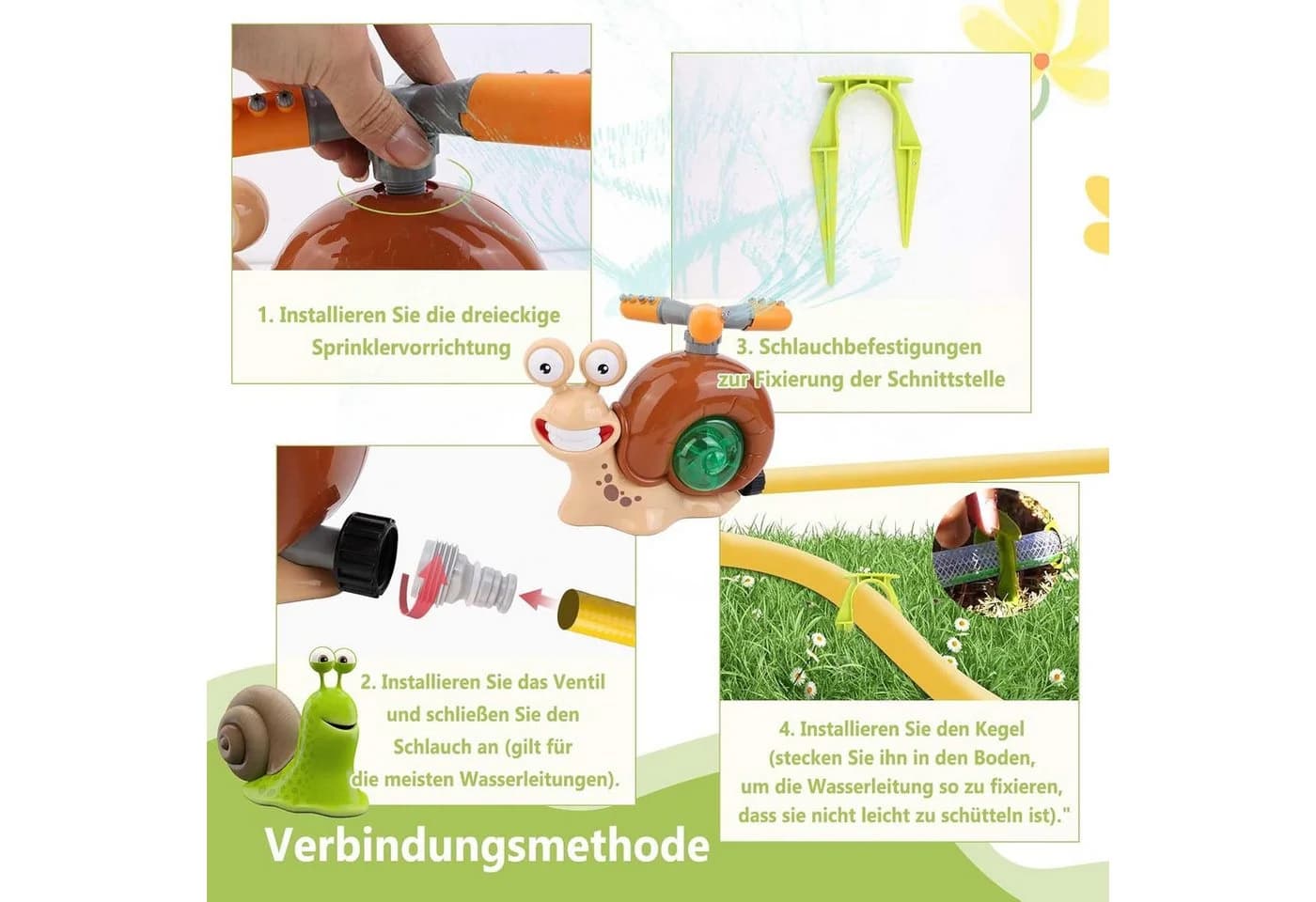 FELIXLEO Spiel-Wassersprenkler Wassersprinkler Grün - Bild 4