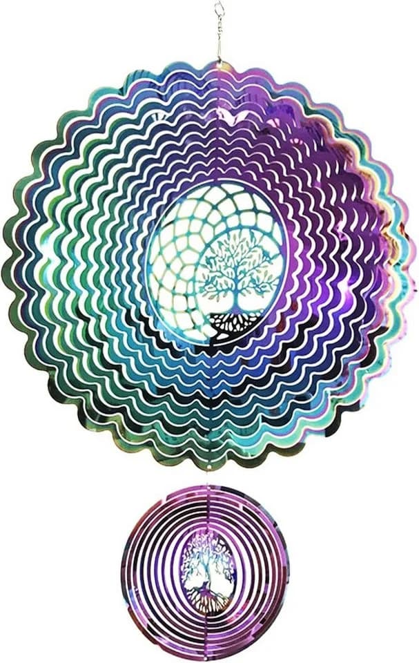 FELIXLEO 3D Windspiel Edelstahl 25cm Silber - Bild 2