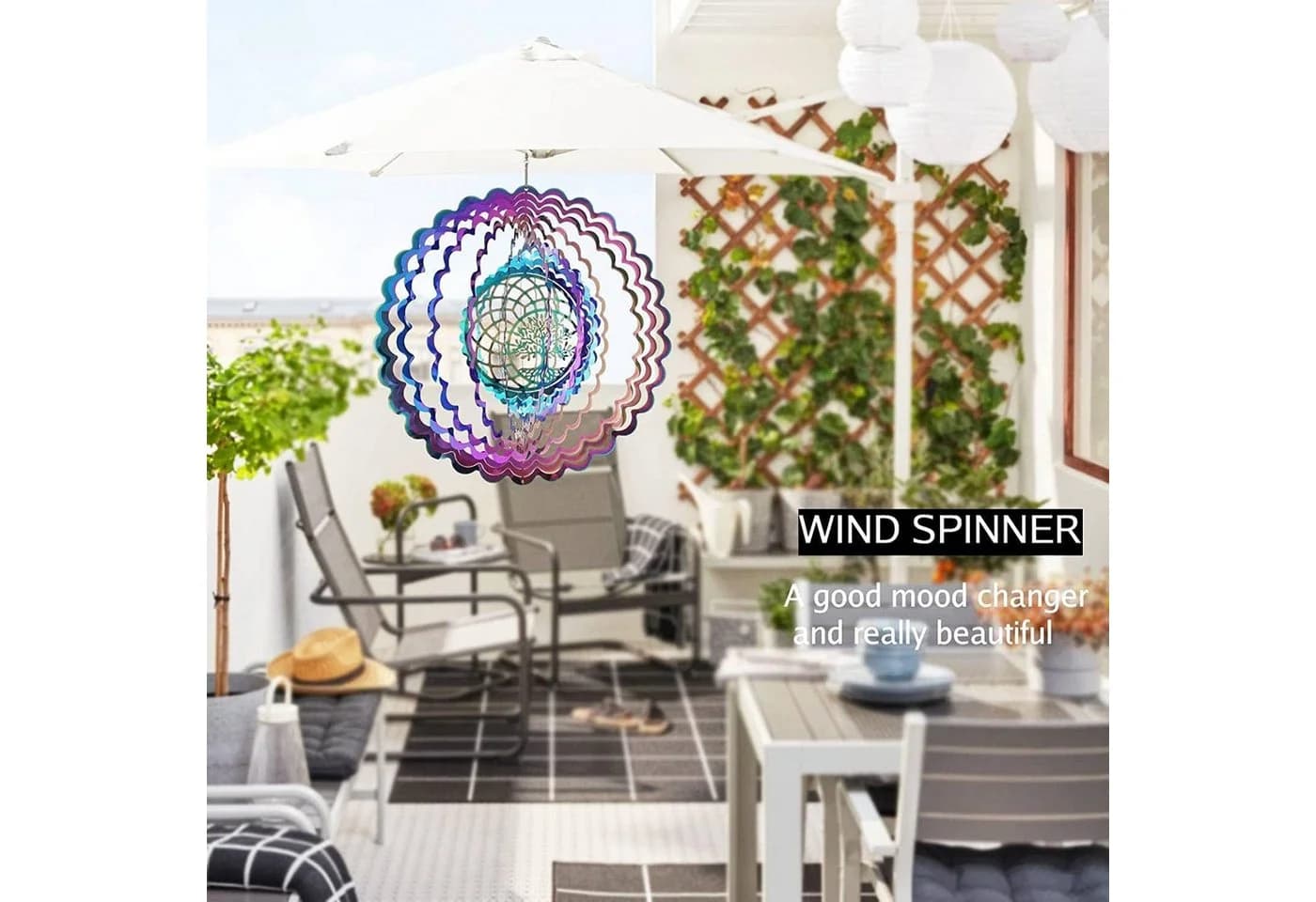 FELIXLEO 3D Windspiel Edelstahl 25cm Silber - Bild 3