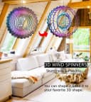 FELIXLEO 3D Windspiel Edelstahl 25cm Silber Bild 4