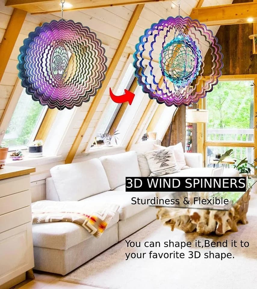 FELIXLEO 3D Windspiel Edelstahl 25cm Silber - Bild 4