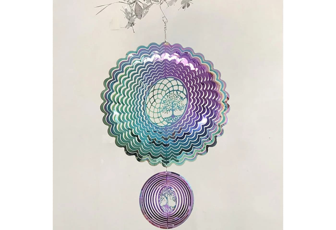 FELIXLEO 3D Windspiel Edelstahl 25cm Silber - Bild 5