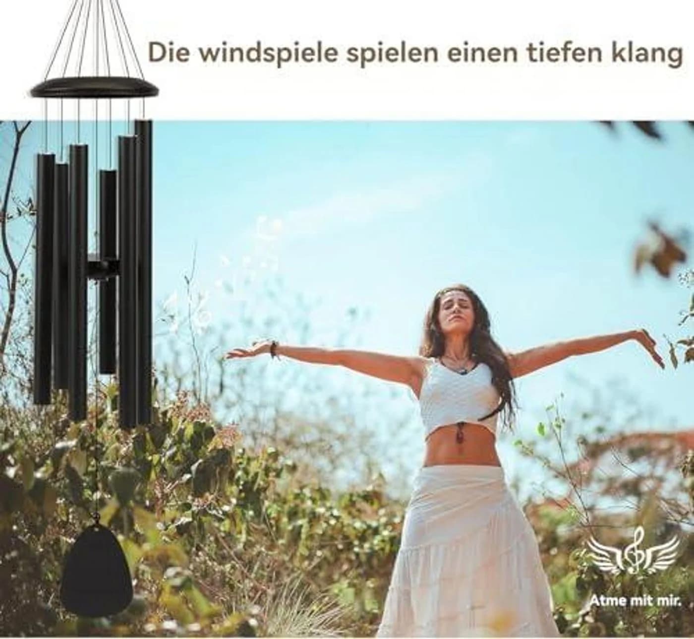 FELIXLEO Windspiel Silber Aluminium Wetterfest - Bild 3