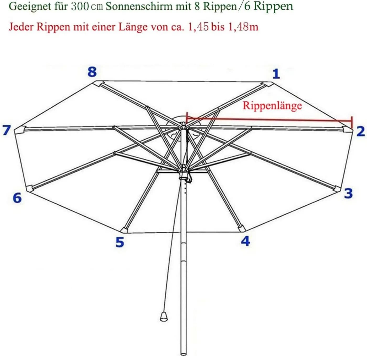 FELIXLEO Pavillon Sonnenschirm Ersatzbezug 2m-3m UV-Schutz & Windfest