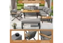 Odikalo Gartenlounge-Set Grau Metall X-Design 10cm Kissen Bild 5