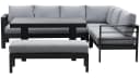 MeXo Gartenlounge-Set XXL 5-tlg. Aluminium Schwarz mit Kissen Bild 1