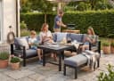 MeXo Gartenlounge-Set XXL 5-tlg. Aluminium Schwarz mit Kissen Bild 3