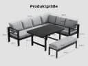 MeXo Gartenlounge-Set XXL 5-tlg. Aluminium Schwarz mit Kissen Bild 4