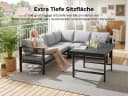 MeXo Gartenlounge-Set XXL 5-tlg. Aluminium Schwarz mit Kissen Bild 5