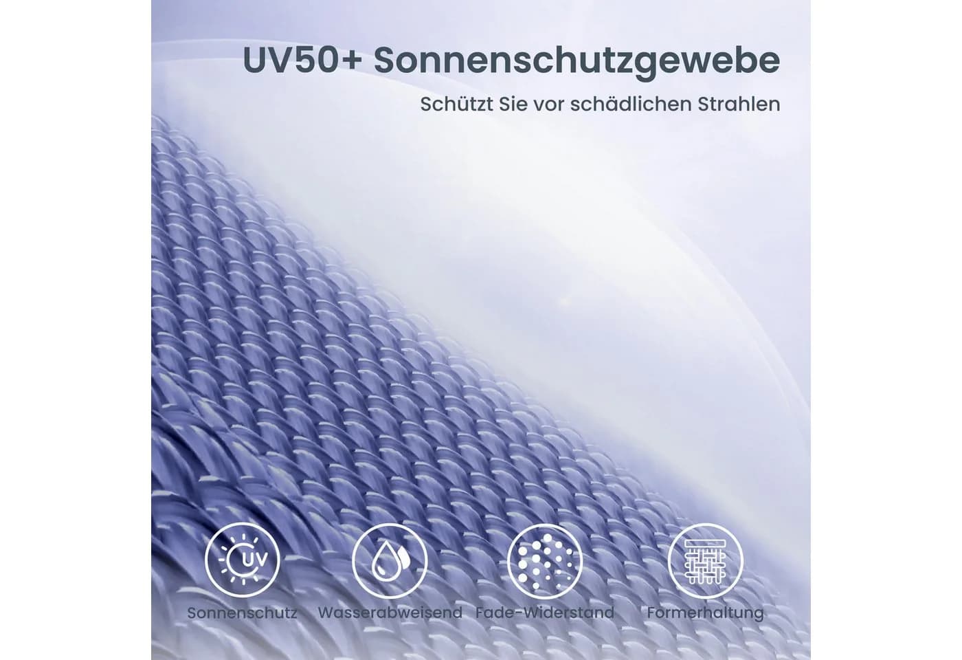 PHI VILLA Sonnenschirm mit UV-Schutz 50+ und Kurbel - Bild 3