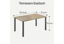 PHI VILLA Gartentisch Braun Metall mit Schirmloch Bild 1