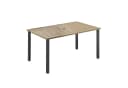 PHI VILLA Gartentisch Braun Metall mit Schirmloch Bild 2