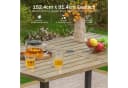 PHI VILLA Gartentisch Braun Metall mit Schirmloch Bild 5