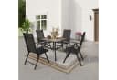 PHI VILLA Gartentisch Braun Metall PVC Wetterfest Bild 1