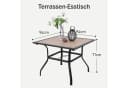 PHI VILLA Gartentisch Braun Metall PVC Wetterfest Bild 3