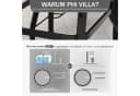 PHI VILLA Gartentisch Braun Metall PVC Wetterfest Bild 4