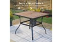 PHI VILLA Gartentisch Braun Metall PVC Wetterfest Bild 5