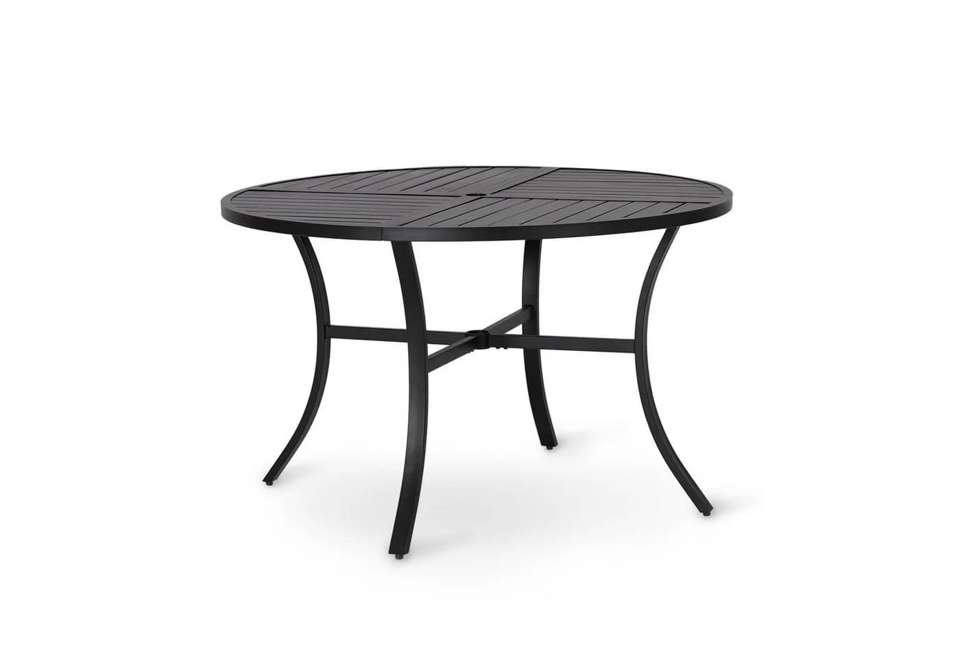 PHI VILLA Gartentisch Rund Metall Schwarz mit Schirmloch - Bild 2