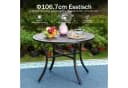 PHI VILLA Gartentisch Rund Metall Schwarz mit Schirmloch Bild 4