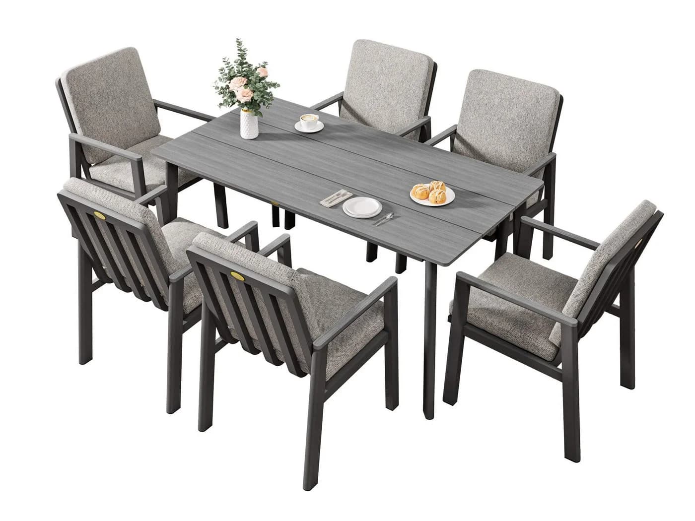 MeXo Gartenlounge-Set 7-tlg. Aluminium