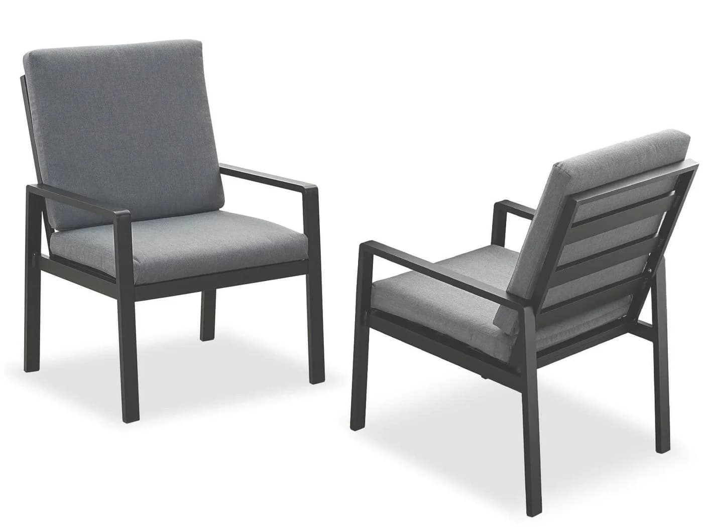MeXo Gartenstuhl Aluminium Grau mit Kissen