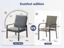 MeXo Gartenstuhl Aluminium Grau mit Kissen Bild 5