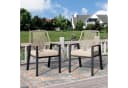 PHI VILLA Gartenstuhl 2er Set Beige Rattan Holz Bild 2