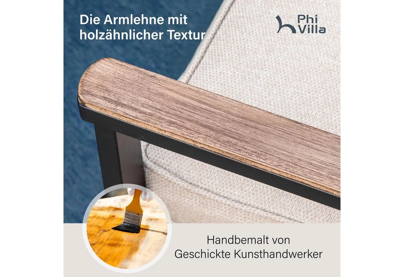 PHI VILLA Garten-Essgruppe Beige Rattan mit Kissen - Bild 4