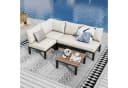 PHI VILLA Gartenlounge-Set 4-tlg. Beige Metall mit Kissen Bild 2