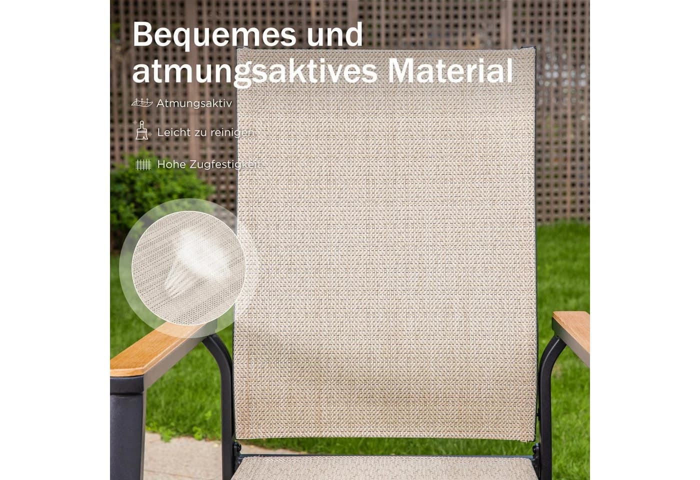 PHI VILLA Garten-Essgruppe Beige Aluminium Rattan - Bild 4