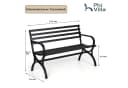 PHI VILLA Gartenbank Metall Schwarz Wetterfest Bild 1