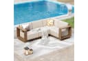 PHI VILLA Gartenlounge-Set Beige Rattan Outdoor Sofa Bild 2